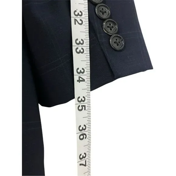 Ermenegildo Zegna Men's 52R Blue Wool Plaid Blazer Formal Designer Business - Picture 10 of 15